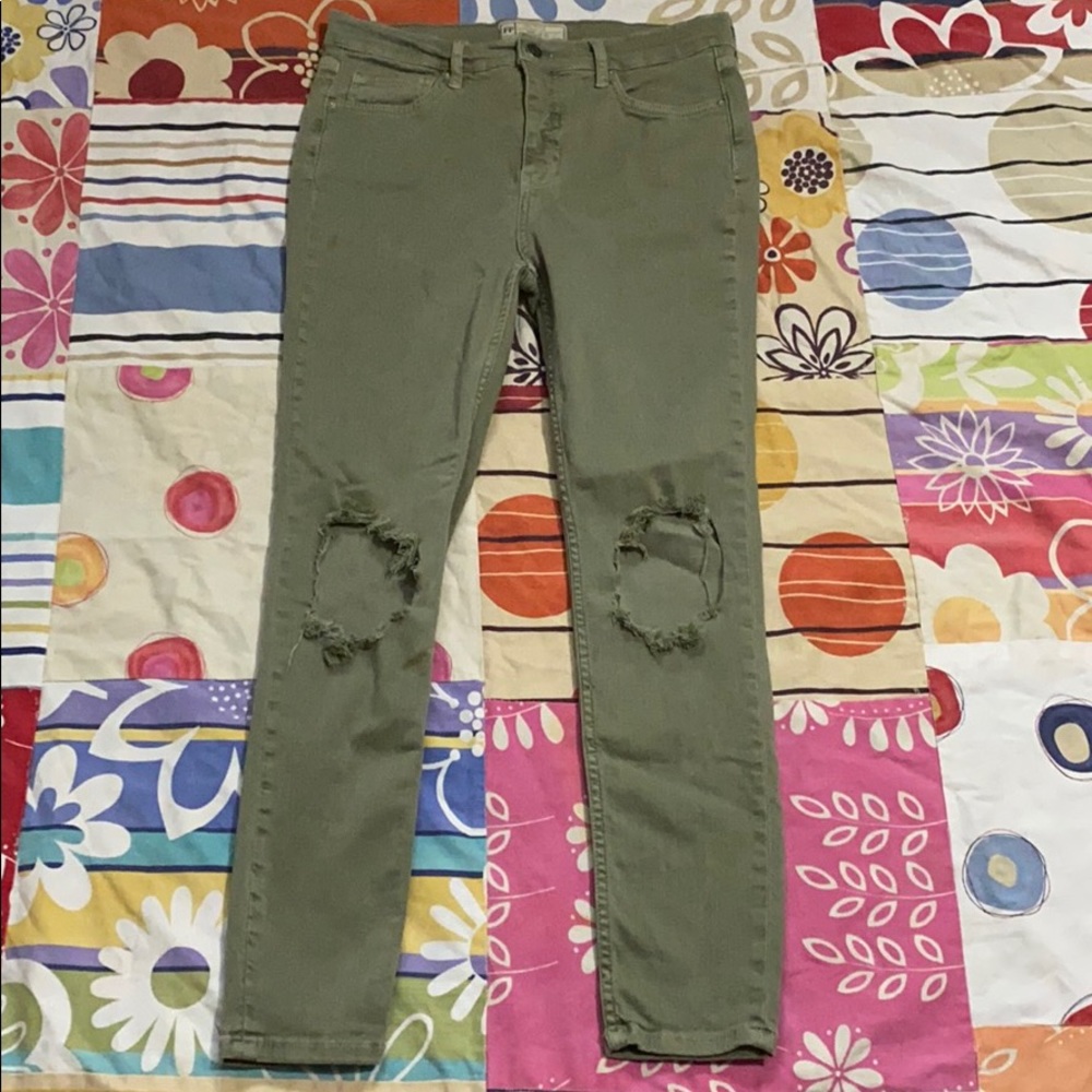 Free People High Waist Skinny Distressed Jeans